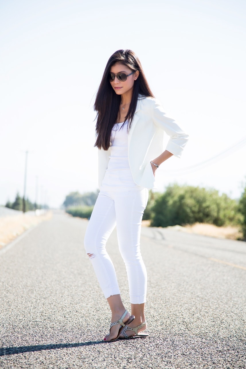 All white outfit for Labor Day - Visit Stylishlyme.com for more outfit inspiration and style tips