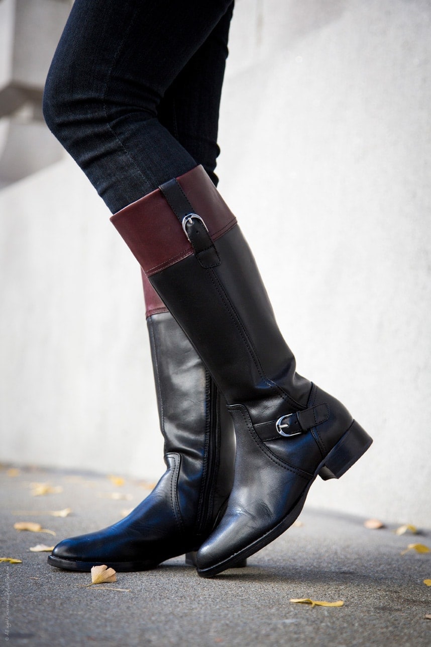 Black Buckle Riding Boots - Stylishlyme