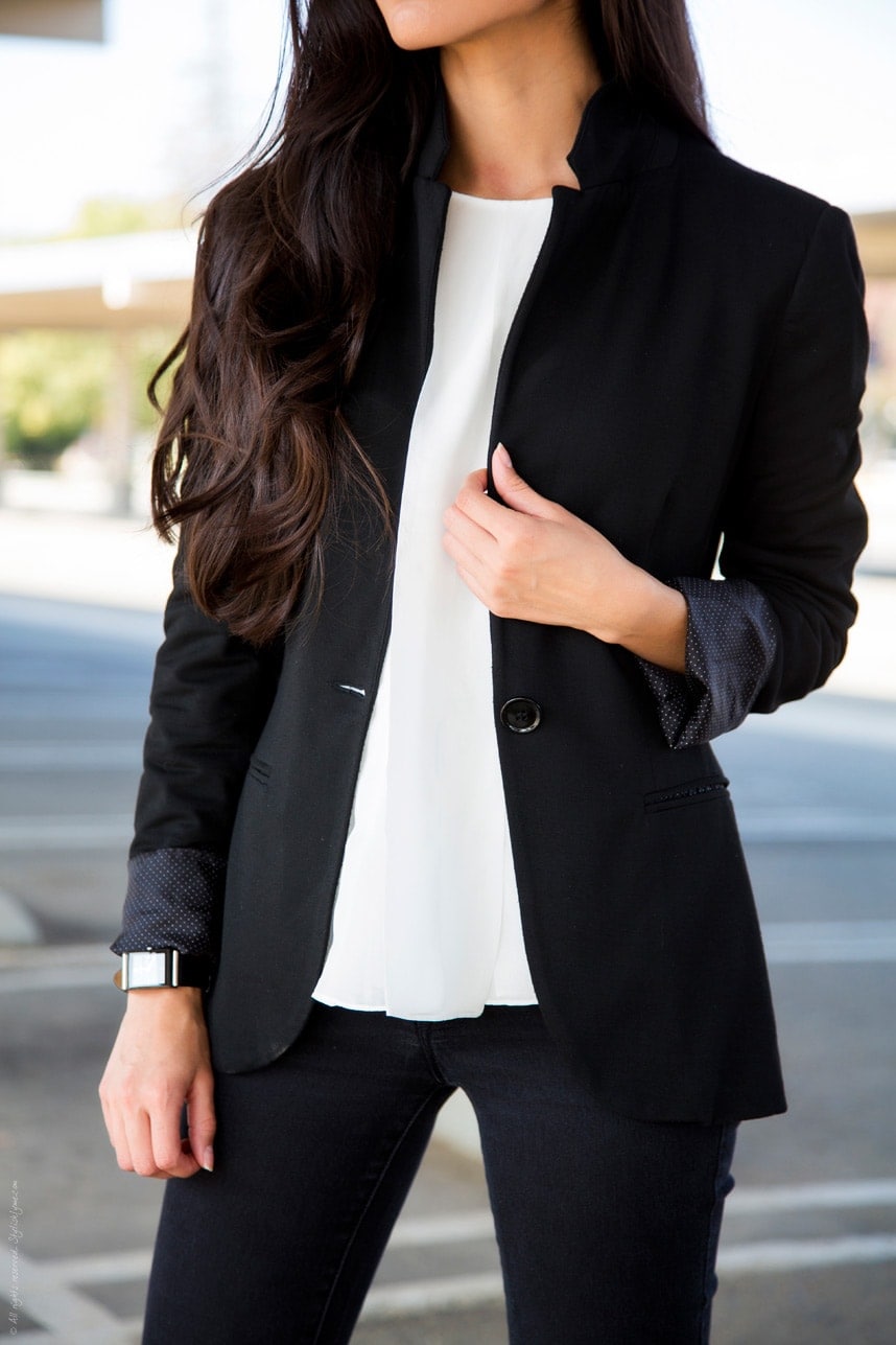 Black Jeans and Black Blazer - Stylishlyme