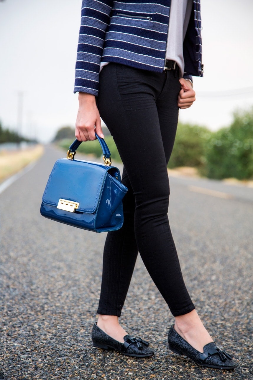 Stylish Blue and Black Outfit - Visit Stylishlyme.com for more outfit photos and style tips