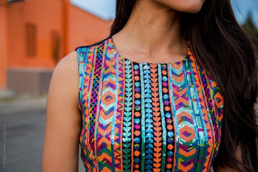 Bright Sequined Dress - Stylishlyme