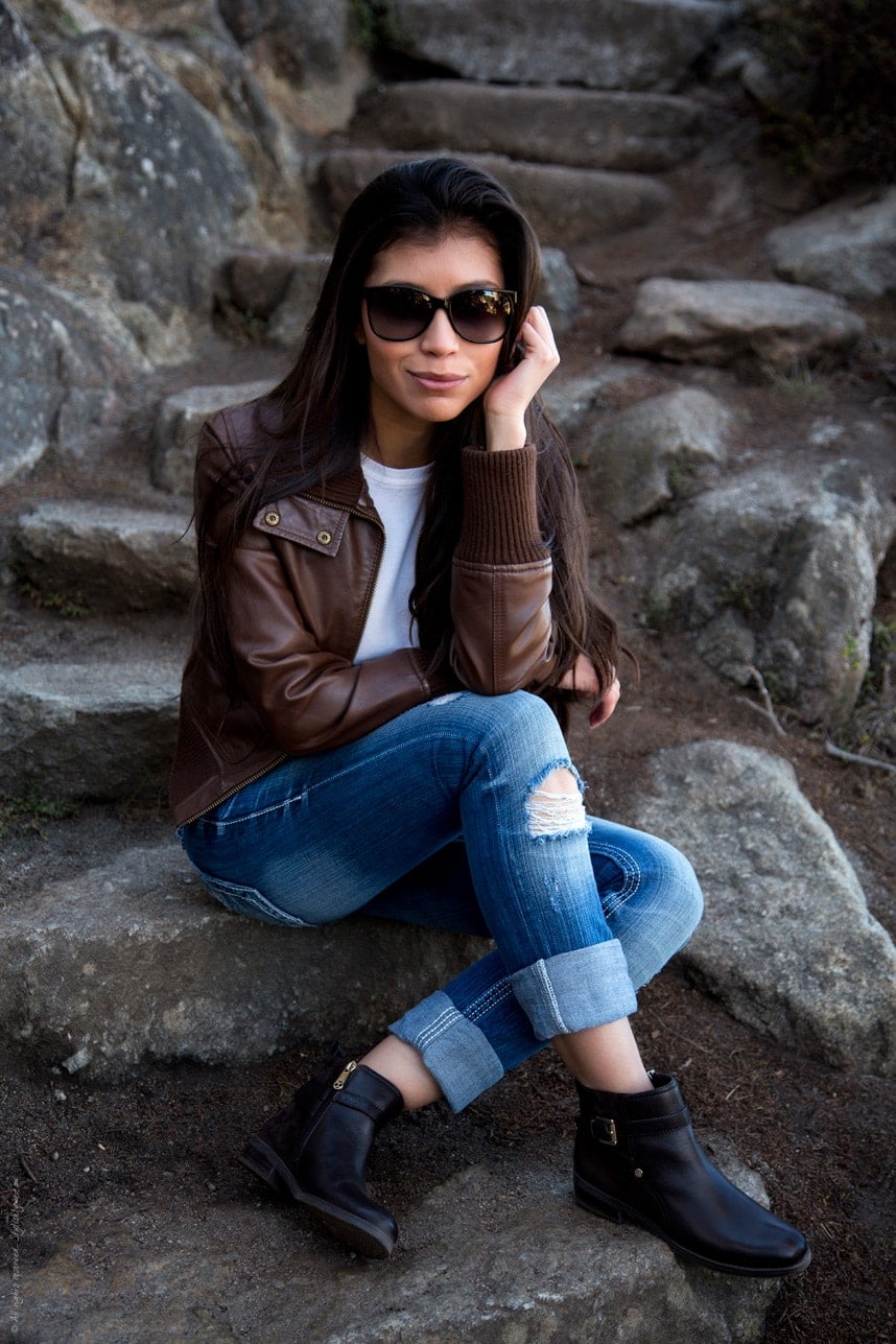 Brown Jacket Brown Ankle Boots - Stylishlyme