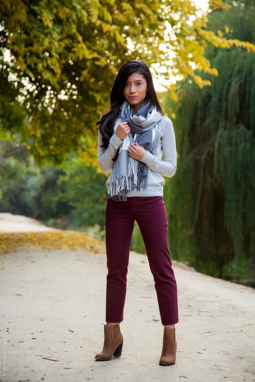 Burgund Pants For the Office - Stylishlyme