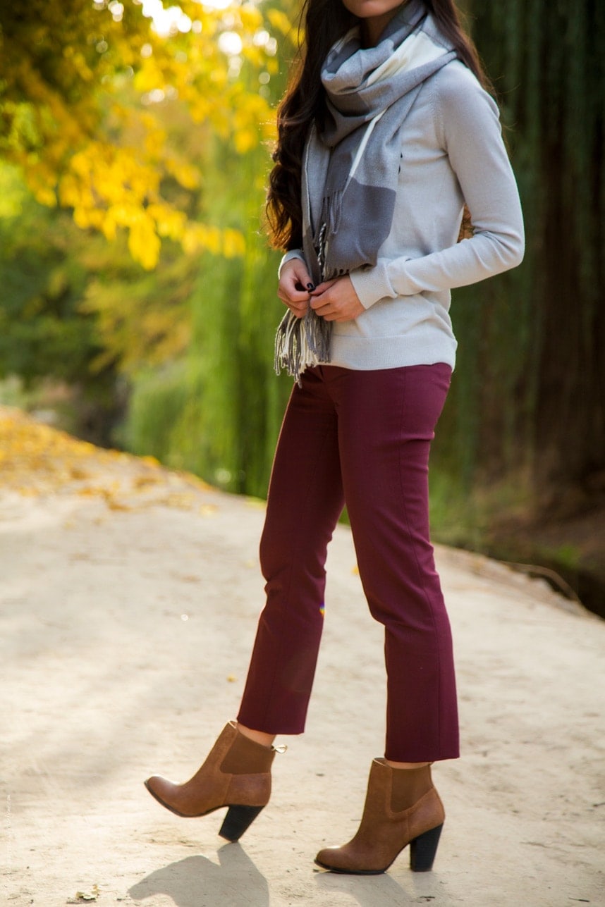 Burgundy Pants Fall - Stylishlyme