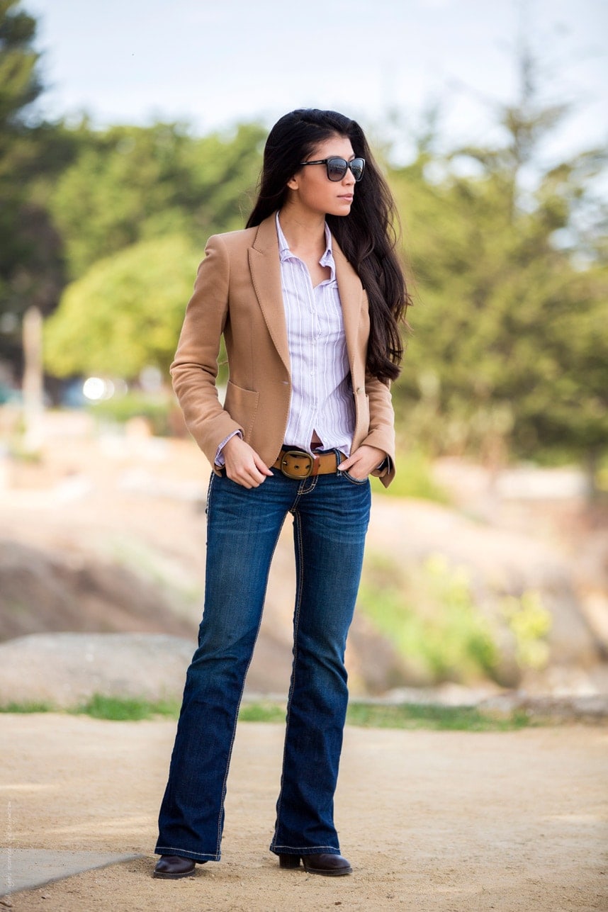 Dark Wash Boot Cut Jeans Essential - Stylishlyme