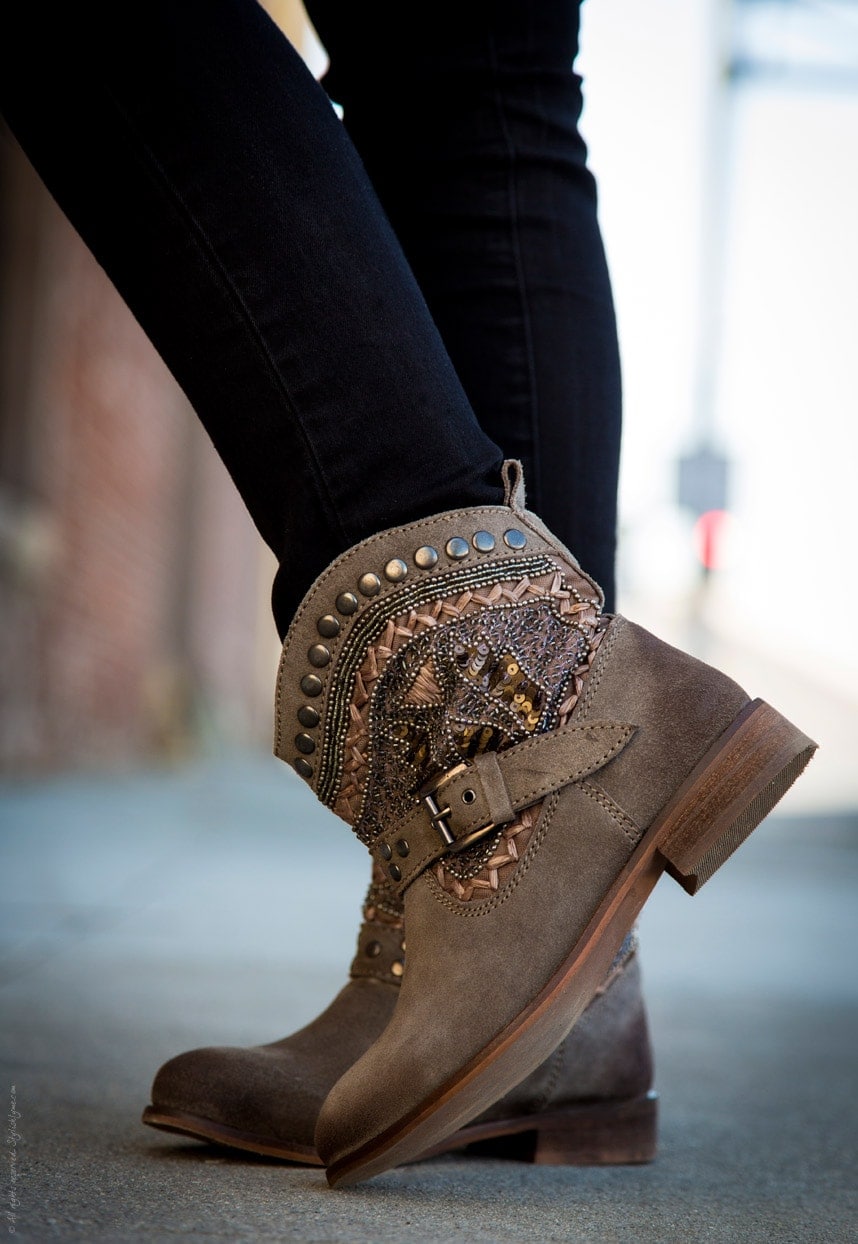 Embellished Fall Booties - Stylishlyme