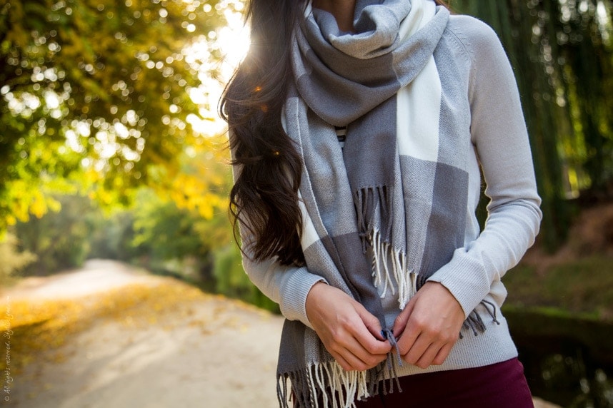 Gray Checkerd Scarf - Stylishlyme