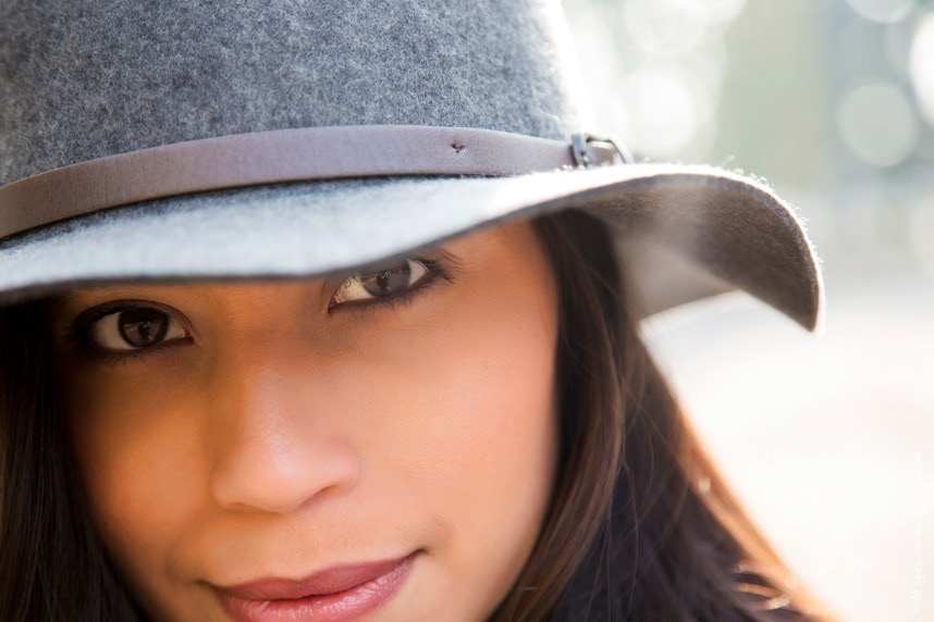 Gray Wool Hat brown belt accent - stylishlyme