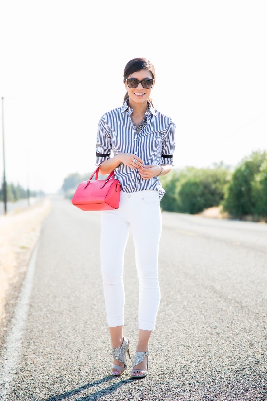 How to wear white pants for summer - Visit Stylishlyme.com for more outfit photos and style tips