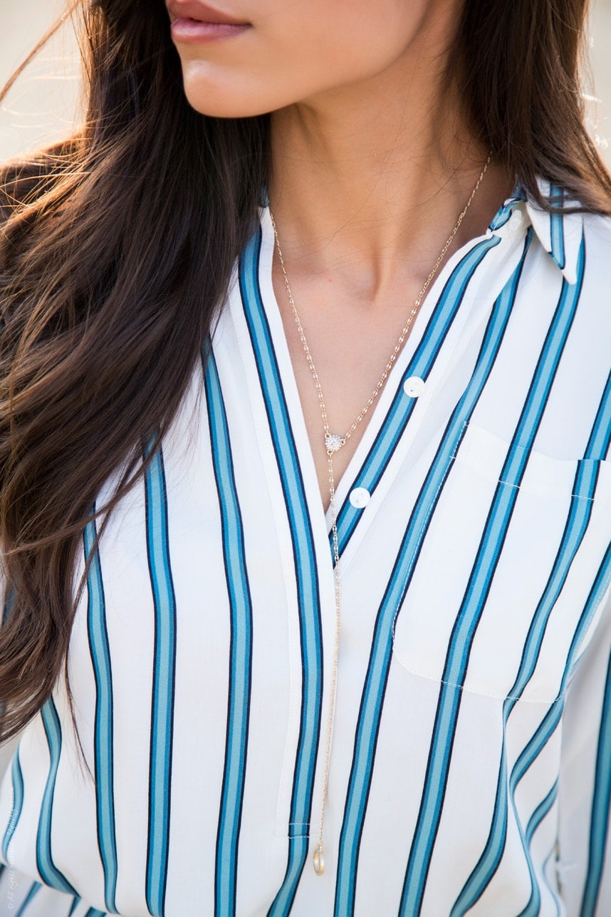 Long Dainty Gold Necklace - Visit Stylishlyme.com for more outfit inspiration and style tips