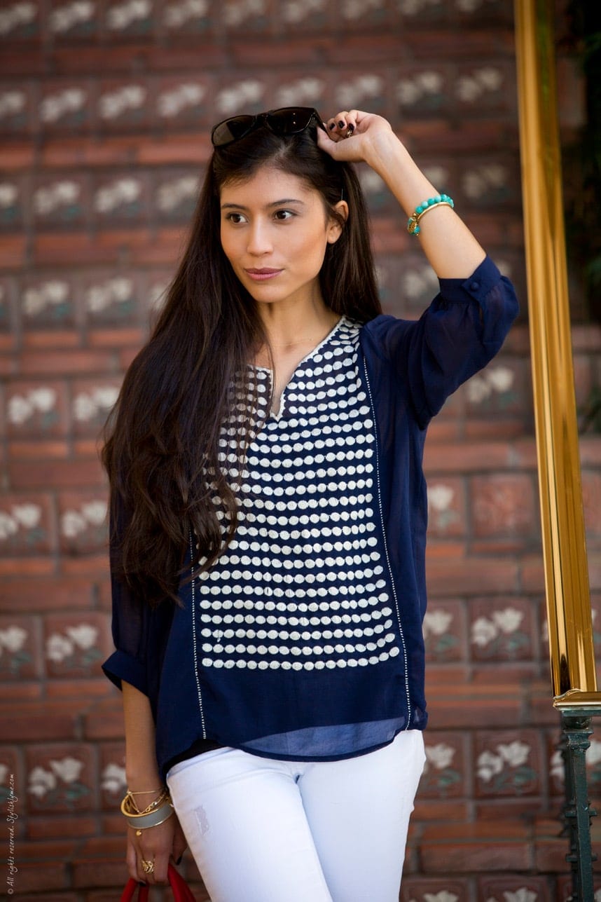 Pretty Blue Sring Blouse - Stylishlyme.com