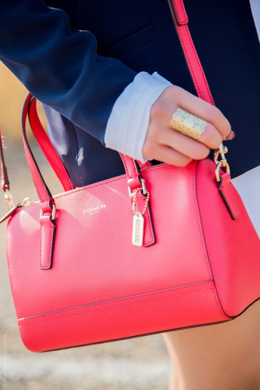 Red Coach Mini Satchel - Visit Stylishlyme.com for more outfit photos and style tips