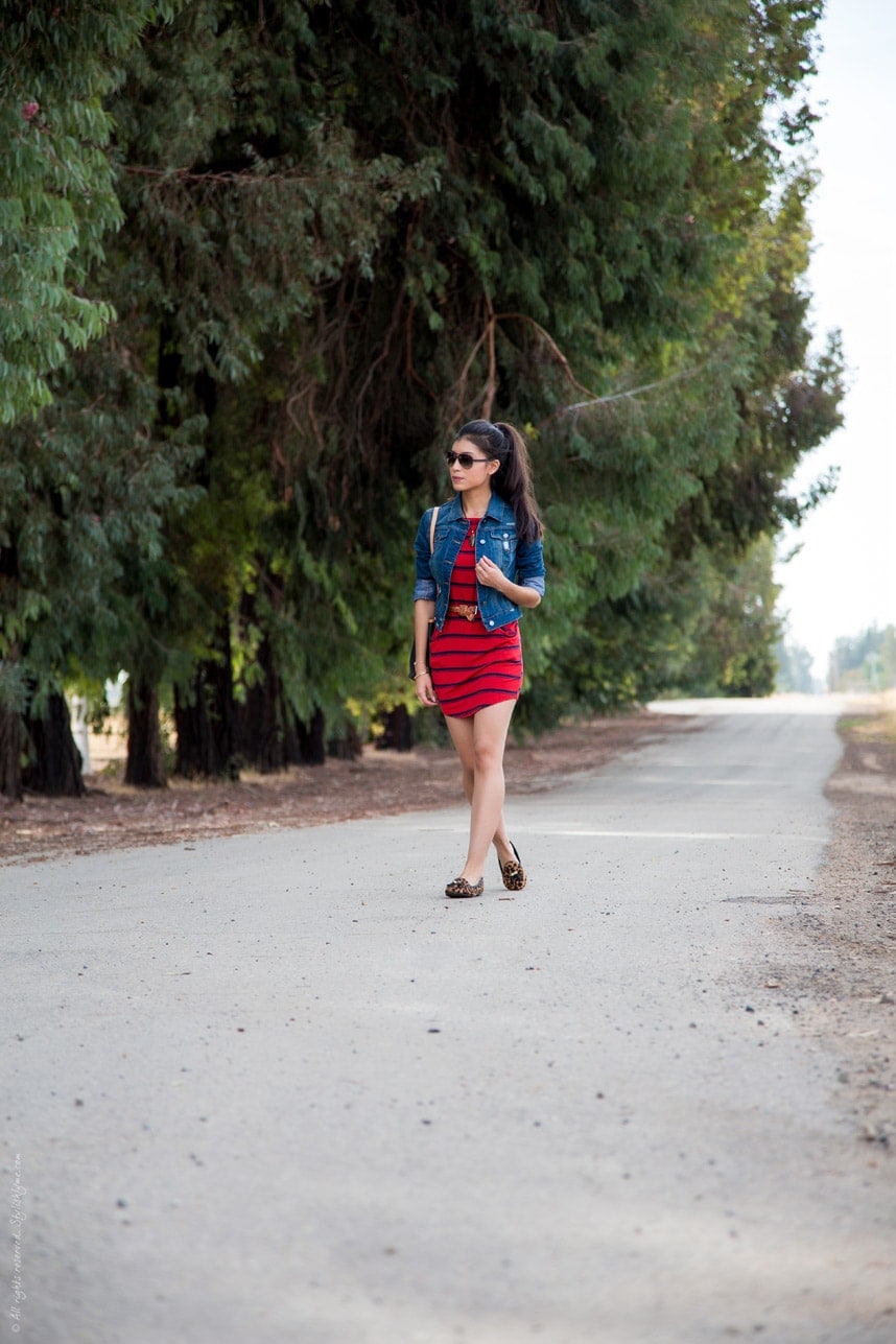 What to Wear with leopard flats - dress and jacket - Visit Stylishlyme.com for more outfit inspiration and style tips