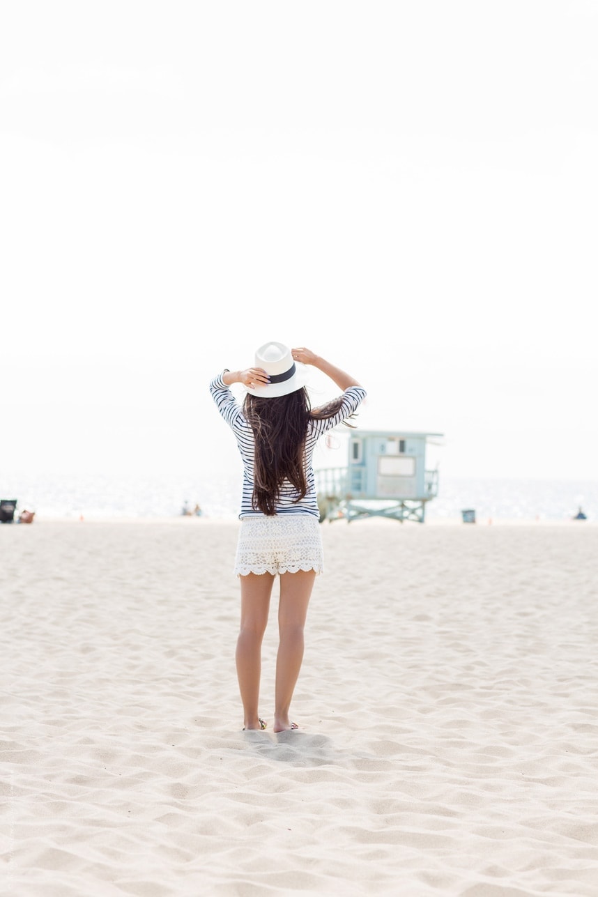 White Crochet Summer Beach Shorts - Stylishlyme.com