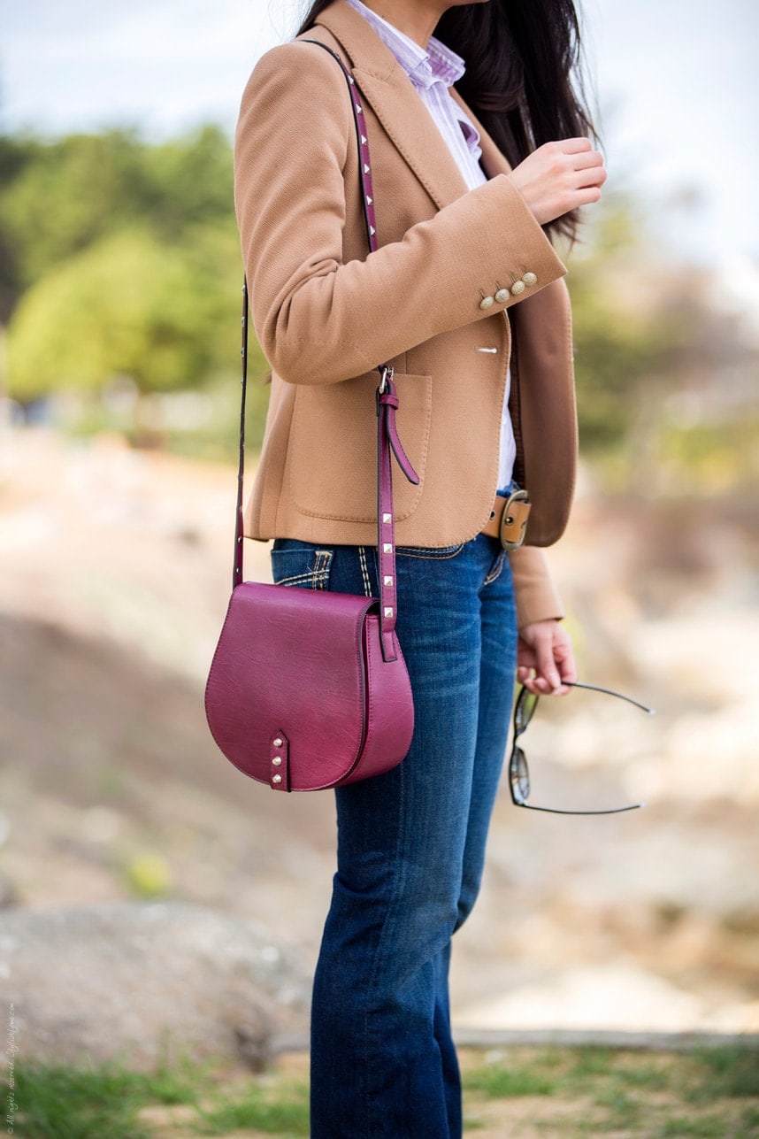 Wine Crossbody Bag Outfit - Stylishlyme