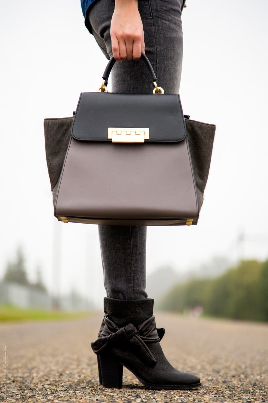 Zac Posen Structured Handbag Calf Hair - Stylishlyme.com