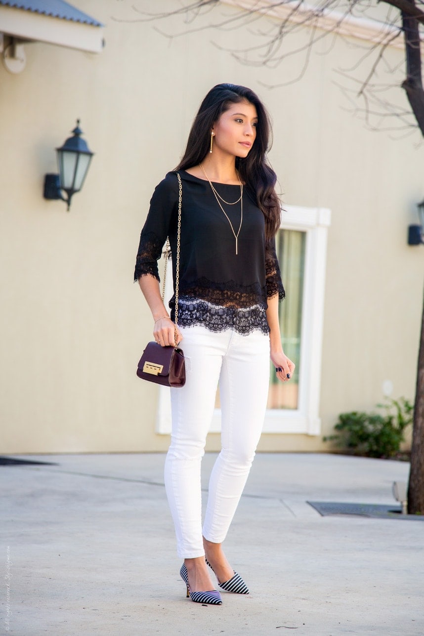 What to Wear with White Jeans - A Dressed Up Outfit