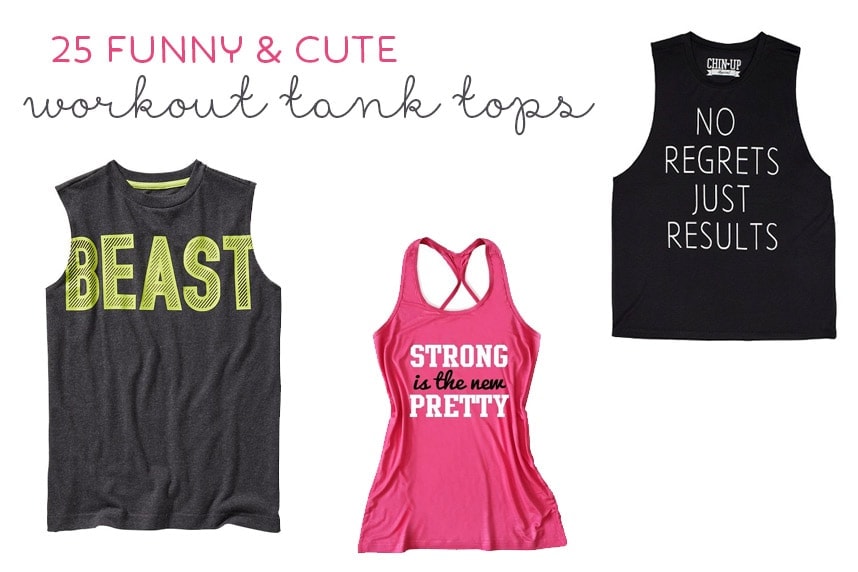 funny and cute workout tank tops