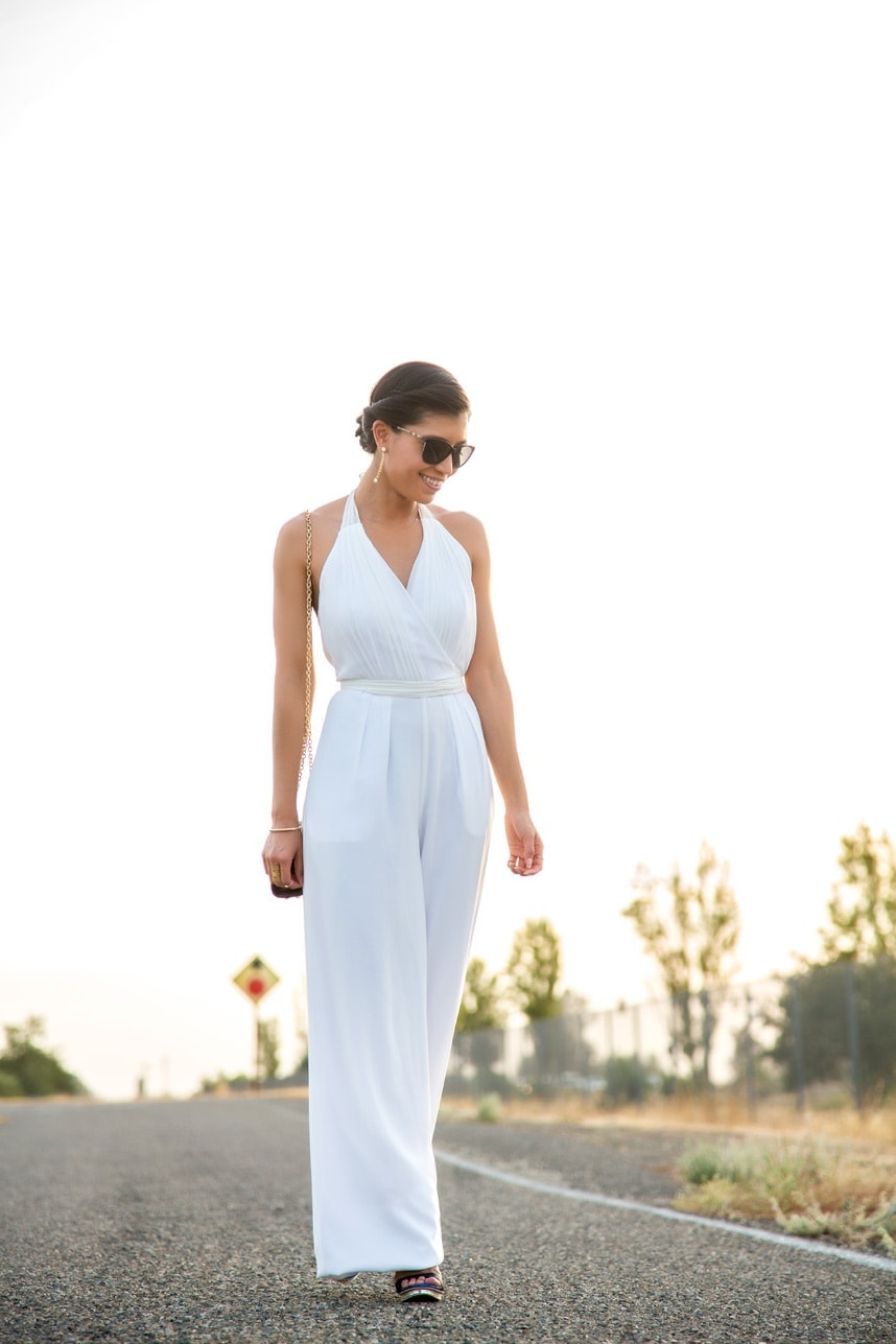 white formal jumpsuit