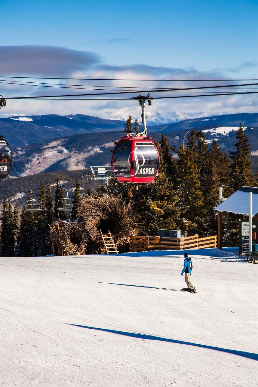 Silver queen gondola- Visit Stylishlyme.com to view the Things to Do in Aspen - Winter Activities