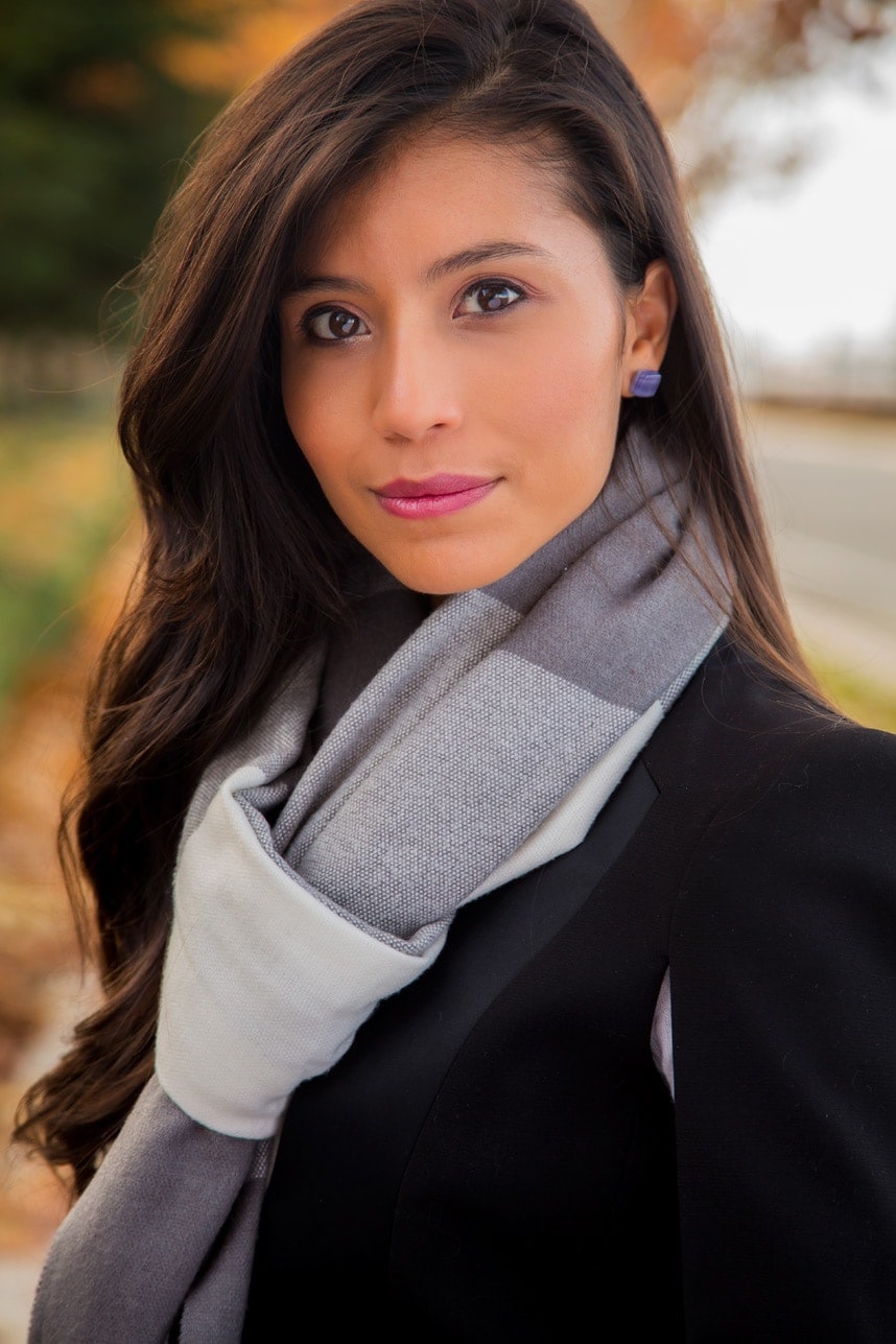 White and Gray Plaid Scarf